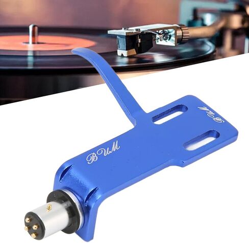 Hilitand Universal Phonograph Head Shell,Phonograph Turntable Headshell,Aluminum Alloy Headshell Cartridge Keeper, Stand Stand,for Record Players (Blue) in Kuwait