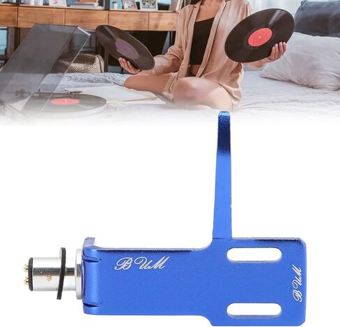 Hilitand Universal Phonograph Head Shell,Phonograph Turntable Headshell,Aluminum Alloy Headshell Cartridge Keeper, Stand Stand,for Record Players (Blue) in Kuwait