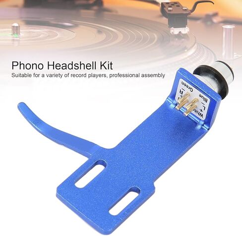 Hilitand Universal Phonograph Head Shell,Phonograph Turntable Headshell,Aluminum Alloy Headshell Cartridge Keeper, Stand Stand,for Record Players (Blue) in Kuwait