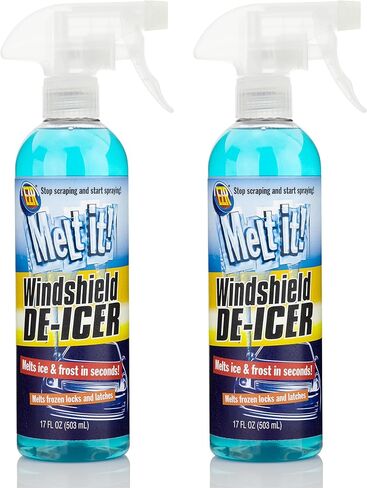 Melt it! E·Z·R Windshield De-Icer. Instantly Melts Ice & Winter Frost for Car Windshields, Windows, Mirrors, Key Locks, & Latches, Snow Melting Defrost Liquid for Car Window Cleaner, 17 Fl Oz Spray in Kuwait