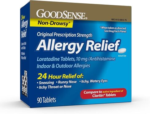 GoodSense Allergy Relief Loratadine Tablets 10 mg, Antihistamine, Allergy Medicine for 24 Hour Allergy Relief in Kuwait