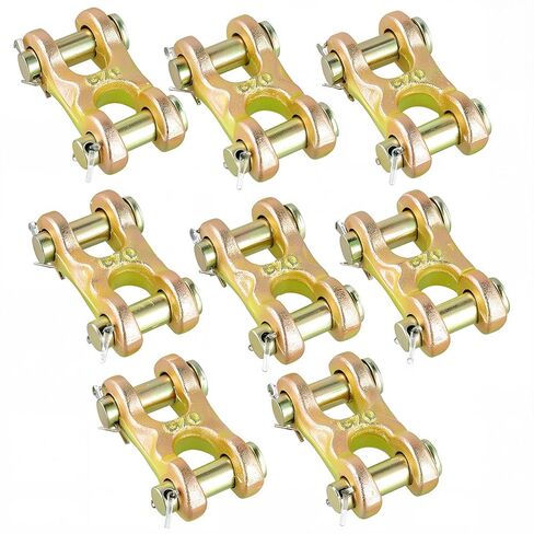 8 Pack 3/8 Inch Twin Clevis Link, Zinc Plated G70 Forged Chain Repair Connectors for Truck Trailer Safety Chains, 6600 lbs Working Load Limit in Saudi Arabia