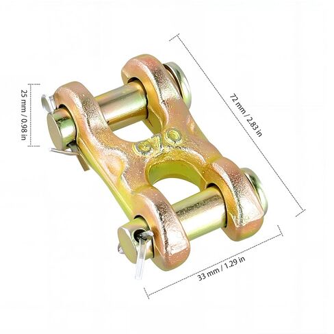 8 Pack 3/8 Inch Twin Clevis Link, Zinc Plated G70 Forged Chain Repair Connectors for Truck Trailer Safety Chains, 6600 lbs Working Load Limit in Saudi Arabia