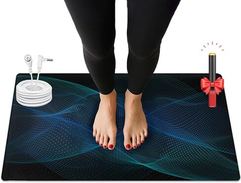 Grounding Mat for Bed,Grounding Pad for Stress, Pain, Inflammation& Wellness Support,Indoor Grounding Mat at Home,Office. 15Ft Cord & Extra Conductive Test Pen Included.(26.8x10inch) in Kuwait