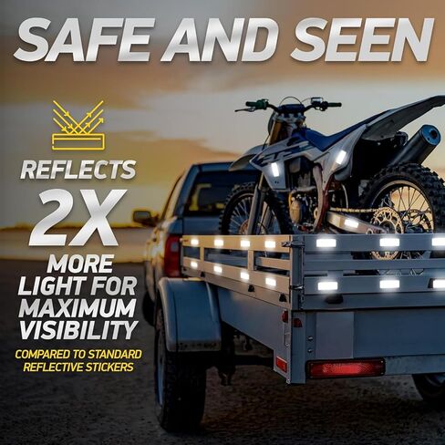 3 inch White Reflective Tape, Heavy Duty Strong Adhesive Hazard Caution Safety Warning Conspicuity Tape for Trailer, 3" x 30ft in Kuwait