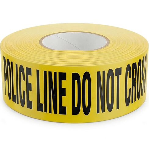 RONDURE Crime Scene Tape - 3 in X 328 feet Police Line Do Not Cross | Yellow Caution Tape Roll for Party Decorations, Halloween, Crime Scene Kitchen, Do Not Enter Tape for Indoor Outdoor Use in Kuwait