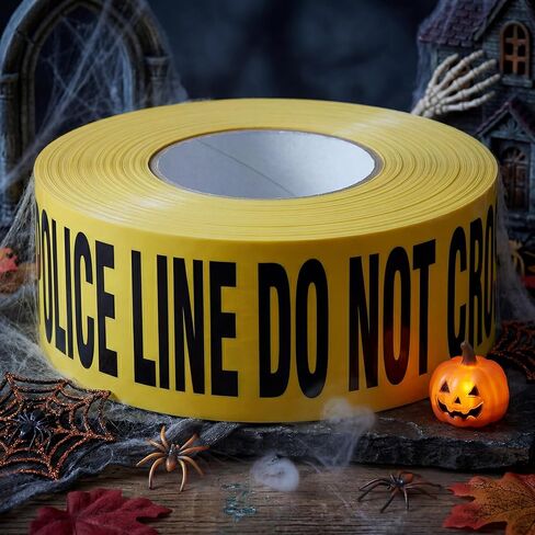 RONDURE Crime Scene Tape - 3 in X 328 feet Police Line Do Not Cross | Yellow Caution Tape Roll for Party Decorations, Halloween, Crime Scene Kitchen, Do Not Enter Tape for Indoor Outdoor Use in Kuwait