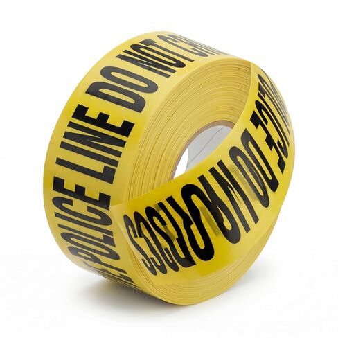 RONDURE Crime Scene Tape - 3 in X 328 feet Police Line Do Not Cross | Yellow Caution Tape Roll for Party Decorations, Halloween, Crime Scene Kitchen, Do Not Enter Tape for Indoor Outdoor Use in Kuwait