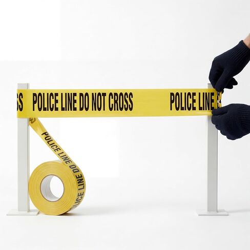 RONDURE Crime Scene Tape - 3 in X 328 feet Police Line Do Not Cross | Yellow Caution Tape Roll for Party Decorations, Halloween, Crime Scene Kitchen, Do Not Enter Tape for Indoor Outdoor Use in Kuwait