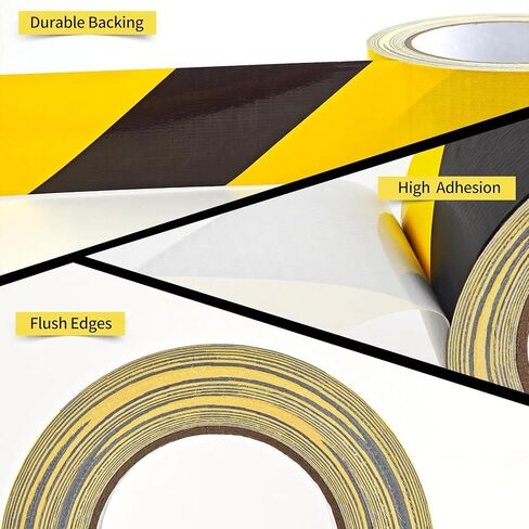 Black and Yellow Warning Tape Hazard Safety Tape for Floor,Construction,Gym,Outdoor,Pavement Marking,Parking,Warehouse,Mini Caution in Saudi Arabia