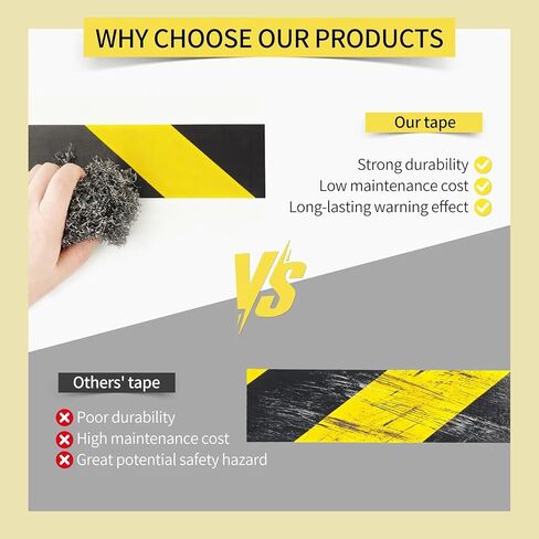 Black and Yellow Warning Tape Hazard Safety Tape for Floor,Construction,Gym,Outdoor,Pavement Marking,Parking,Warehouse,Mini Caution in Saudi Arabia