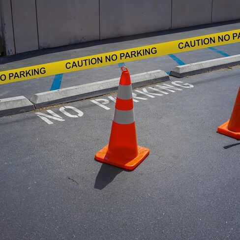 شريط حاجز ممنوع ركن السيارات - 3 بوصة × 1000 قدم | Bright Yellow Warning Tape with Bold Black Print | Waterproof Safety Tape for Parking Control, Construction & Restricted Areas in Kuwait