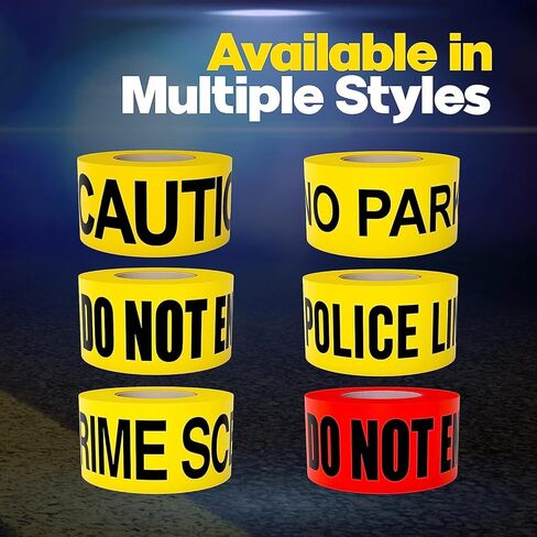شريط حاجز ممنوع ركن السيارات - 3 بوصة × 1000 قدم | Bright Yellow Warning Tape with Bold Black Print | Waterproof Safety Tape for Parking Control, Construction & Restricted Areas in Kuwait