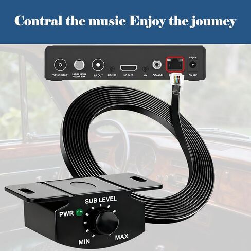 Universal Bass Knob for Car Amplifier 4-Pin Remote Subwoofer Volume Control, Compatible with Most Car Audio Systems, Durable Copper Core, Easy Install in Saudi Arabia