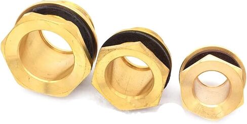 Revive Furniture Brass Water Tank Connector 1/2" 3/4" 1" Threaded Male Pipe Plumbing Fittings Bulkhead Nut Jointer(1") in Saudi Arabia