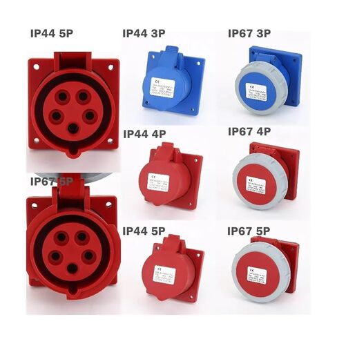 5/10PCS Industrial Plug Socket 16A/32A 220V/380V IP44/67 Waterproof 3/4/5PIN Male Female(10 PCS IP44-3P) in Kuwait