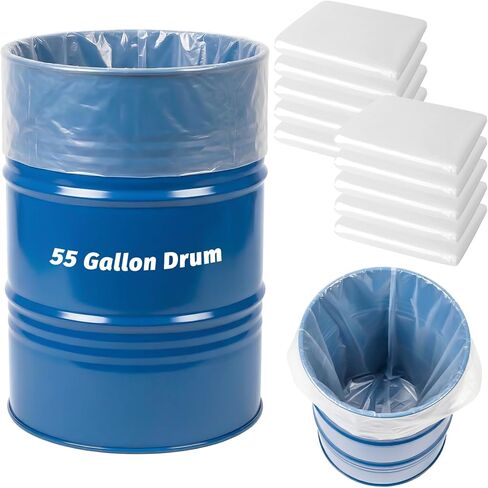 بطانات طبلة بلاستيكية شفافة سعة 55 جالونًا، 10 عبوات من أكياس بطانة سطل من البوليستر شديدة التحمل، أكياس تخزين كبيرة من الدرجة الغذائية لتخزين الطعام، ونقع الخضروات وتنقيتها in Kuwait