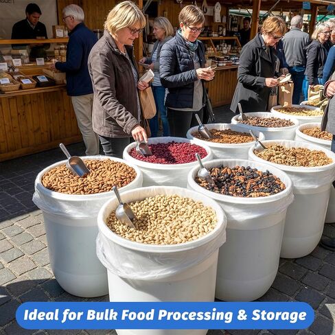 بطانات طبلة بلاستيكية شفافة سعة 55 جالونًا، 10 عبوات من أكياس بطانة سطل من البوليستر شديدة التحمل، أكياس تخزين كبيرة من الدرجة الغذائية لتخزين الطعام، ونقع الخضروات وتنقيتها in Kuwait