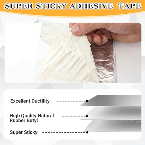 Pangda Butyl Tape 4" x 100FT Heavy Duty Waterproof Sealant Tape-0.6mm Thick, Silver Aluminum Butyl Roof Repair Tape for Metal RV Roof, Window, Pipe Leak Repair in Saudi Arabia