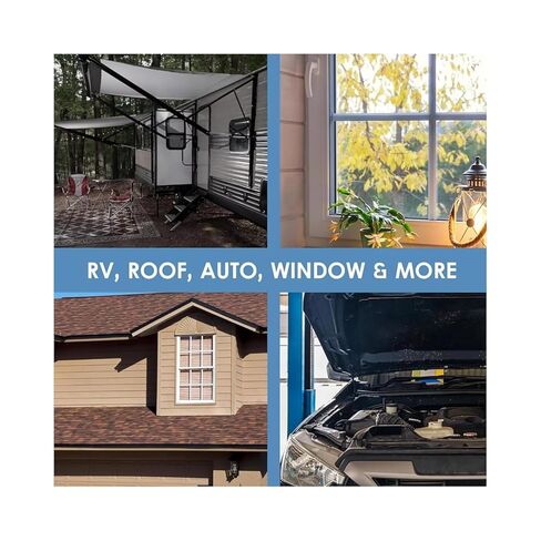 شريط بوتيل مانع للتسرب، شريط مانع للتسرب مقاوم للماء على الوجهين - شريط إصلاح 1/8 بوصة × 3/4 بوصة × 10 بوصات للمركبات الترفيهية والمقطورة والمنزل المتنقل والنوافذ وختم فتحة التهوية ورقعة السقف in Kuwait