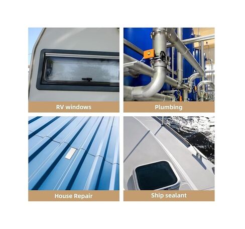 شريط بوتيل مانع للتسرب، شريط مانع للتسرب مقاوم للماء على الوجهين - شريط إصلاح 1/8 بوصة × 3/4 بوصة × 10 بوصات للمركبات الترفيهية والمقطورة والمنزل المتنقل والنوافذ وختم فتحة التهوية ورقعة السقف in Kuwait