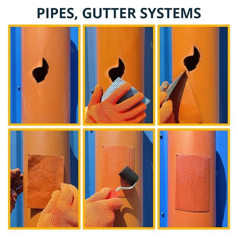 ألينور براون بوتيل جميع الأحوال الجوية رقعة إصلاح 4 "x 6" مقاومة للماء ختم التصحيح سقف تسرب داخلي في الهواء الطلق الأنابيب البلاستيكية إصلاح HVAC تنفيس مكيف الهواء نافذة ختم وحدة مزاريب المطر وامض السيارات والقوارب RV in Kuwait