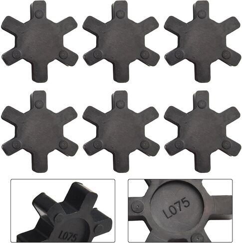 L075 Rubber Spider Insert for L-Jaw Coupling, 6-Pack Flexible Urethane Center Inserts with Lovejoy L-075 and TB Woods Couplers, Industrial Transmission Machinery Drive in Kuwait