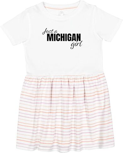 inktastic Just a Michigan Born and Raised Toddler Dress in Saudi Arabia