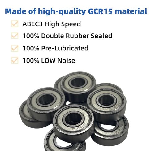 20Pcs 608ZZ Bearings 8x22x7mm Bimetallic Sealed Micro Deep Groove Ball Bearings, Suitable for Skateboard Rollers, 3D Printers, etc in Saudi Arabia