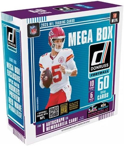2025 Donruss Football Mega Box with 60 Total Trading Cards + 6 Toploaders + Magnetic Holder and StreetCards Magnet! ابحث عن وسط المدينة! in Kuwait