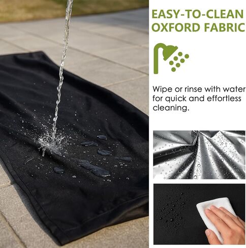 غطاء مقعد الوزن، غطاء لوح الجلوس 420D مع طلاء فضي، رباط قابل للتعديل، أغطية واقية لمقاعد التمرينات الداخلية والخارجية - 50 بوصة طول × 23 بوصة عرض × 17 بوصة ارتفاع - أسود in Kuwait