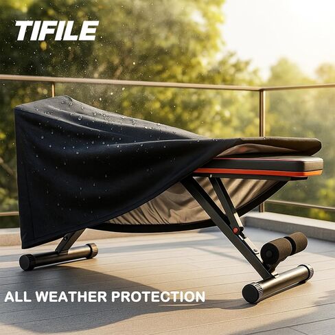 غطاء مقعد الوزن، غطاء لوح الجلوس 420D مع طلاء فضي، رباط قابل للتعديل، أغطية واقية لمقاعد التمرينات الداخلية والخارجية - 50 بوصة طول × 23 بوصة عرض × 17 بوصة ارتفاع - أسود in Kuwait