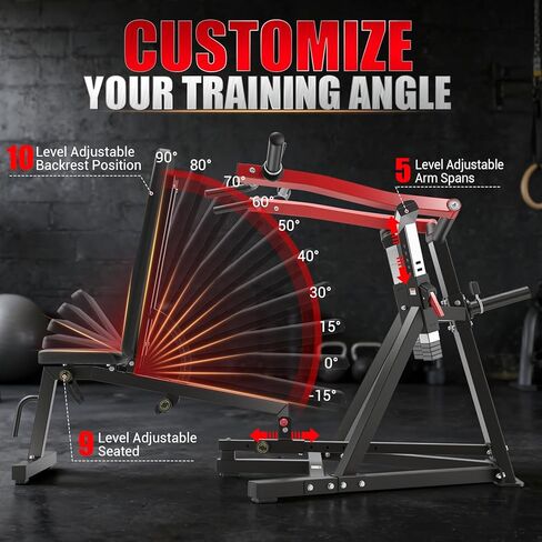 ANCHEER Chest Press Machine with Weight Bench, 1250LBS Bench Press Machine with Independent Arms, 10+5 Adjustable for Full Chest & Upper Body Strength Training Home Gym Equipment in Kuwait