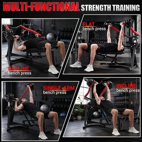 ANCHEER Chest Press Machine with Weight Bench, 1250LBS Bench Press Machine with Independent Arms, 10+5 Adjustable for Full Chest & Upper Body Strength Training Home Gym Equipment in Kuwait