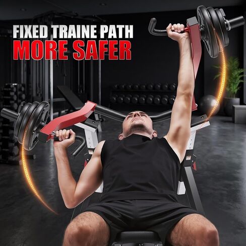 ANCHEER Chest Press Machine with Weight Bench, 1250LBS Bench Press Machine with Independent Arms, 10+5 Adjustable for Full Chest & Upper Body Strength Training Home Gym Equipment in Kuwait