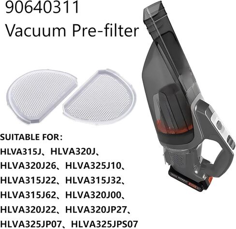 بدائل فلتر المكنسة الكهربائية المحمولة 90640311 متوافقة مع Black & Decker HLVA315J Model 1، HLVA315J22 Model 1 2 Pack in Kuwait