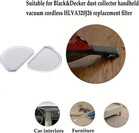 بدائل فلتر المكنسة الكهربائية المحمولة 90640311 متوافقة مع Black & Decker HLVA315J Model 1، HLVA315J22 Model 1 2 Pack in Kuwait