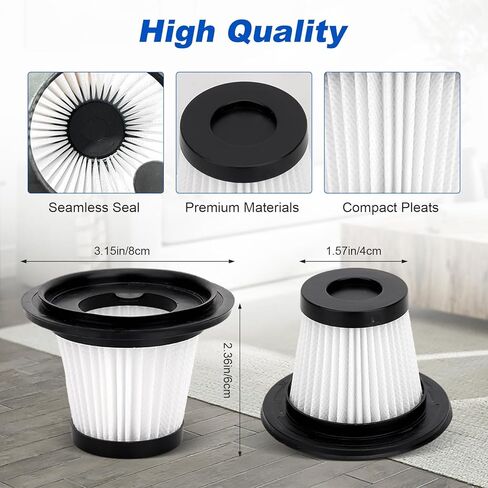 6 عبوات من الفلاتر البديلة المتوافقة مع مكنسة السيارة المحمولة BSRCO ATJ-2166، فلاتر HEPA القابلة للغسل تعمل مع مكنسة السيارة المحمولة H126 وATJ in Kuwait