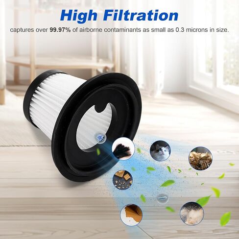 6 عبوات من الفلاتر البديلة المتوافقة مع مكنسة السيارة المحمولة BSRCO ATJ-2166، فلاتر HEPA القابلة للغسل تعمل مع مكنسة السيارة المحمولة H126 وATJ in Kuwait