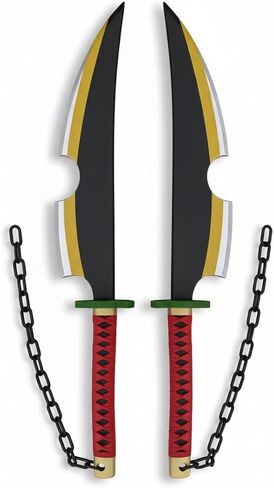 Set of (2 pc) 31.5" Fantasy Anime Foam Uzui Tengen Cosplay Prop Sword Blade Katana Costume LARP Friendly Safety in Saudi Arabia