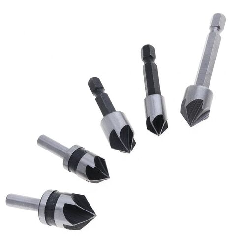 5pcs Center Drill Bit Chamfering Tool with 82 Degree Corner Slot and Hexagonal Handle in Saudi Arabia