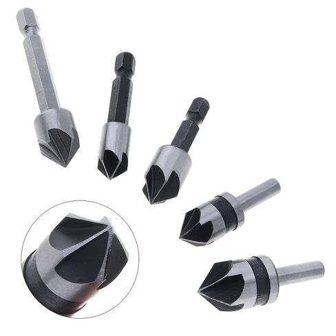 5pcs Center Drill Bit Chamfering Tool with 82 Degree Corner Slot and Hexagonal Handle in Saudi Arabia