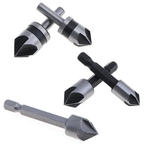 5pcs Center Drill Bit Chamfering Tool with 82 Degree Corner Slot and Hexagonal Handle in Saudi Arabia
