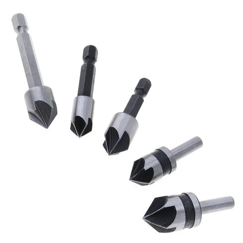 5pcs Center Drill Bit Chamfering Tool with 82 Degree Corner Slot and Hexagonal Handle in Saudi Arabia