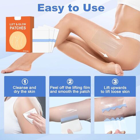 Thigh Lift Tape for Loose Skin, Waterproof Invisible Firming Patches for Legs, Reducing Thigh Friction, Lift and Patches Legs for Sagging Skin, Stomach, Arms, Body Tape for Women, 1BOX-B in Kuwait