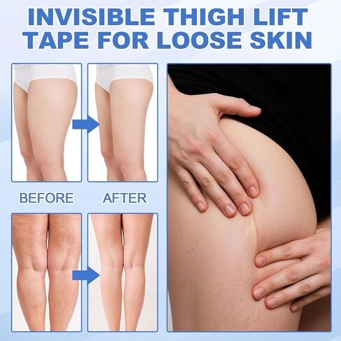 Thigh Lift Tape for Loose Skin, Waterproof Invisible Firming Patches for Legs, Reducing Thigh Friction, Lift and Patches Legs for Sagging Skin, Stomach, Arms, Body Tape for Women, 1BOX-B in Kuwait