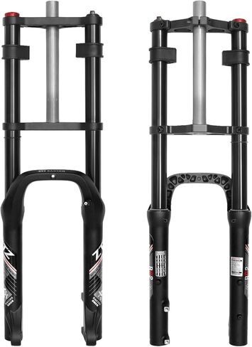 ZTZ 26 x 4.0 inch Fat Tire Oil Spring Suspension Fork - 180mm Travel, 135mm Spacing Hub, 9mm QR, Double Crown Shock Front Fork, Fit for Fat Snow Beach Ebikes in Saudi Arabia