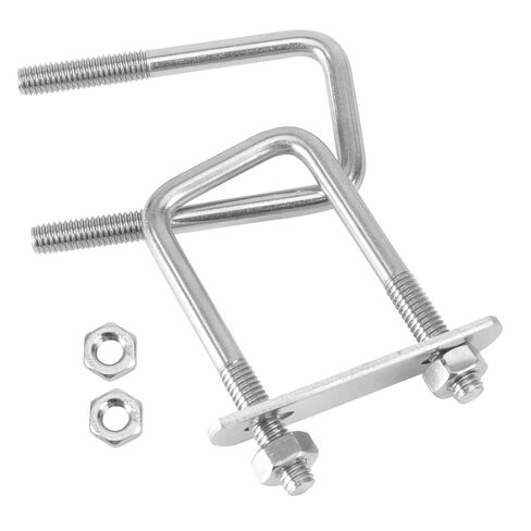 2pcs Stainless Steel Square Clamp U-Bolts Screw Damper for Hoses Tubes and Lines Automotive and Industrial Applications in Saudi Arabia