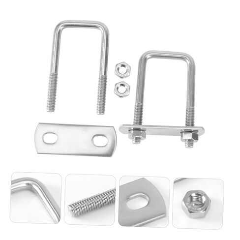 2pcs Stainless Steel Square Clamp U-Bolts Screw Damper for Hoses Tubes and Lines Automotive and Industrial Applications in Saudi Arabia