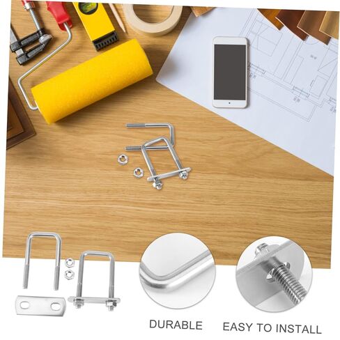 2pcs Stainless Steel Square Clamp U-Bolts Screw Damper for Hoses Tubes and Lines Automotive and Industrial Applications in Saudi Arabia